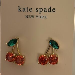 Kate Spade NWTS- Crystal & 14KTSTS  Cherries 🍒 post earrings